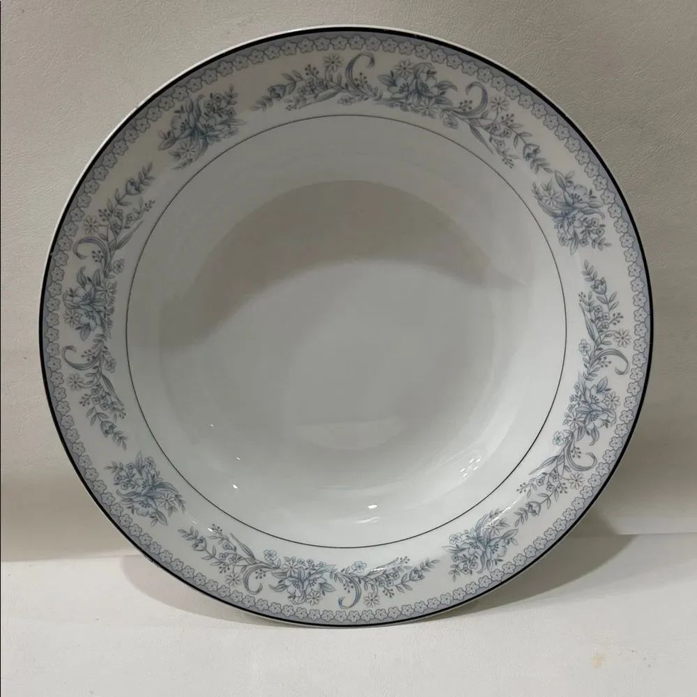 Mikasa Dresden Rose Japan L9008 Fine China White Blue Floral Rim 9 1/4 In Bowl